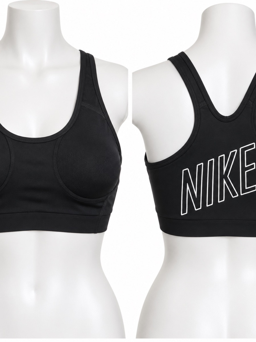Nike Black Racerback Logo Sports Bra